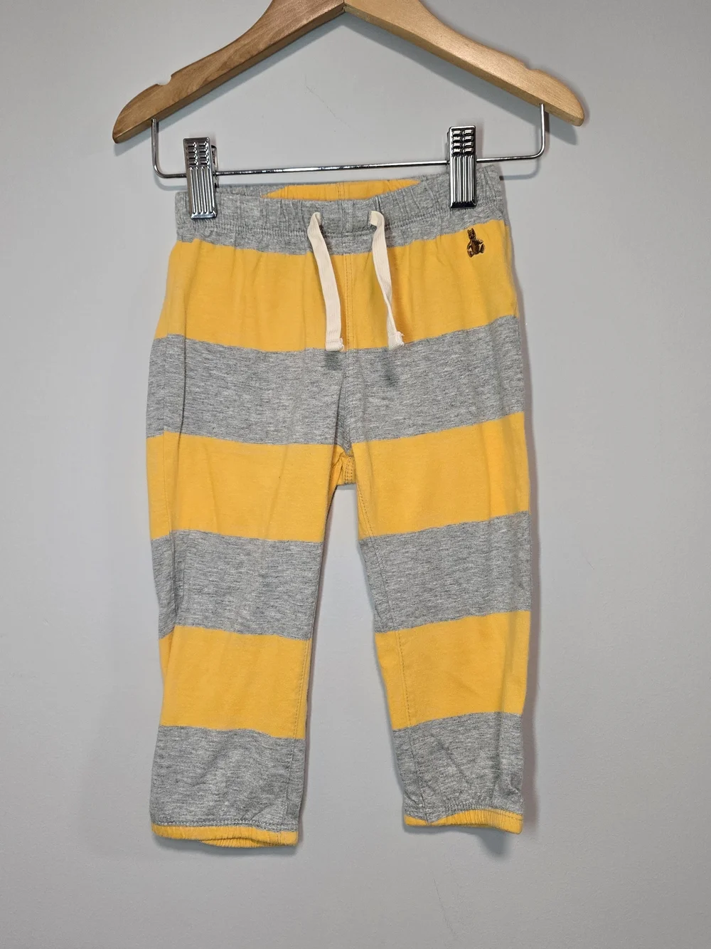 GAP Yellow & Gray Striped Jogger Pants. Soft Cotton Pants
